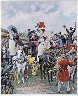 At the races: the arrival of the favorite, 1894 At the races: the arrival of the favorite, 1894