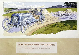 Racing: the Gordon Bennett Cup (Gordon-Bennett) in 1904 - drawing by Ernest Montaut Racing: the Gordon Bennett Cup (Gordon-Bennett) in 1904 - drawing by Ernest Montaut