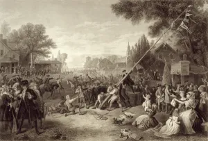 Raising the Liberty Pole, 1776, engraved by John C. McRae, 1875 (engraving) Raising the Liberty Pole, 1776, engraved by John C. McRae, 1875 (engraving)