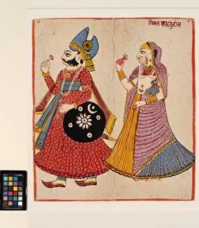 A raja and his rani, 1831 (opaque w/c on paper)
