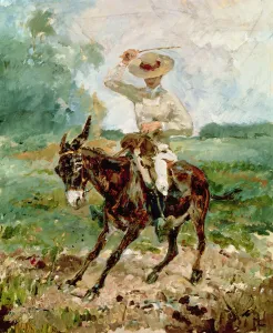 Raoul Tapie de Celeyran (1868-1937) on a Donkey (oil on canvas) Raoul Tapie de Celeyran (1868-1937) on a Donkey (oil on canvas)