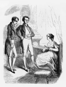 Rastignac introduced to Madame de Nucingen, illustration from Le Pere Goriot' Rastignac introduced to Madame de Nucingen, illustration from Le Pere Goriot'