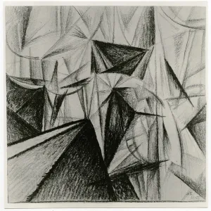 Rayonnist Composition (Rhythmic Composition), 1915 (charcoal on paper) (b/w photo) Rayonnist Composition (Rhythmic Composition), 1915 (charcoal on paper) (b/w photo)