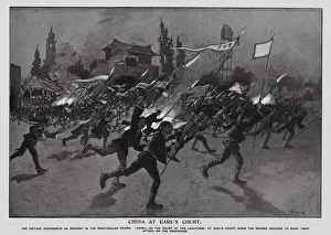 Re-enactment of the Boxer Rebellion, Earl's Court, London (litho) Re-enactment of the Boxer Rebellion, Earl's Court, London (litho)