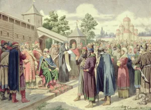 Reading of the Code in the Presence of Grand Duke Jaroslav of Novgorod, 1880 (w/c Reading of the Code in the Presence of Grand Duke Jaroslav of Novgorod, 1880 (w/c
