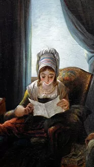 Postage Gallery: Reading: detail, 18th century (oil on canvas)