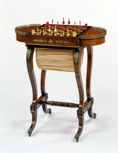 Reading, games and needlework table, c.1815 (mahogany & rosewood) Reading, games and needlework table, c.1815 (mahogany & rosewood)