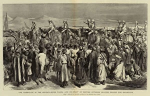 Godefroy Durand Gallery: The Rebellion in the Soudan, Hicks Pasha and his Staff of British Officers leaving Suakin for Khartoum (engraving)