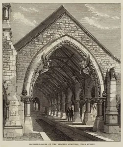 Receiving-House of the Redfern Cemetery, near Sydney (engraving) Receiving-House of the Redfern Cemetery, near Sydney (engraving)