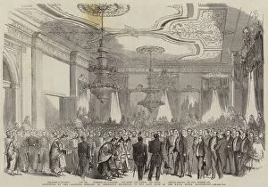 Reception of the Japanese Embassy by President Buchanan in the East Room of the White House, Washington (engraving)