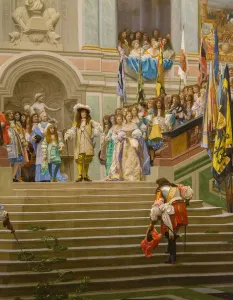 Reception of Louis 2 de Bourbon Conde said the Grand Conde by King Louis 14 a Versailles Reception of Louis 2 de Bourbon Conde said the Grand Conde by King Louis 14 a Versailles