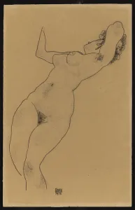 Reclining nude, 1918 (pencil & charcoal on paper) Reclining nude, 1918 (pencil & charcoal on paper)