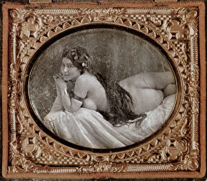 Reclining nude, c.1850, from a book of photography published in 1980 (photo)