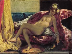 Reclining Odalisque or, Woman with a Parakeet, 1827 (oil on canvas) Reclining Odalisque or, Woman with a Parakeet, 1827 (oil on canvas)