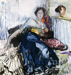 Images Dated 19th June 2012: Reclining Woman, (watercolour, gouache and charcoal)
