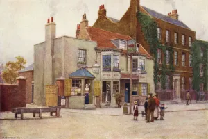 Red Cow Public-House and Fairlawn, Hammersmith Road, 1897 (colour litho) Red Cow Public-House and Fairlawn, Hammersmith Road, 1897 (colour litho)