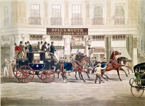 Regent's Circus, Beaufort Coach Starting from the Bull and Mouth Regent's Circus, Beaufort Coach Starting from the Bull and Mouth