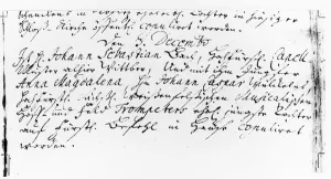 Register of Bachs wedding to Anna Magdalena Wickeln in the Rectory of the Jacobskirche Register of Bachs wedding to Anna Magdalena Wickeln in the Rectory of the Jacobskirche