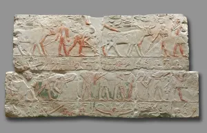 Relief of Agricultural Scenes, from Saqqara, c.2311-2281 (painted limestone) Relief of Agricultural Scenes, from Saqqara, c.2311-2281 (painted limestone)