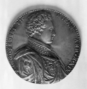 Relief depicting Count Giovanni Pico della Mirandola (1463-94) (stone) (b/w photo) Relief depicting Count Giovanni Pico della Mirandola (1463-94) (stone) (b/w photo)