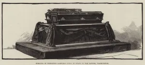 Remains of President Garfield Lying in State in the Capitol, Washington (engraving) Remains of President Garfield Lying in State in the Capitol, Washington (engraving)