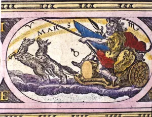 representation of the God Mars 17th century (engraving) representation of the God Mars 17th century (engraving)
