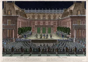 Representation, in the marble courtyard of the castle of Versailles Representation, in the marble courtyard of the castle of Versailles