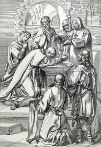 6th Century Gallery: Representation of Saint Augustine of Canterbury (died 604), sent to England by Pope Gregoire the Great in 596 to