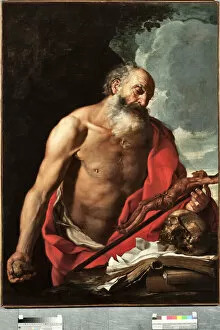 Representation of Saint Jerome Painting by Hendrik van Somer (1615-1684), 17th century Genes