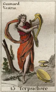 Representation of Terpsichore, muse of dance, she plays lyre Representation of Terpsichore, muse of dance, she plays lyre