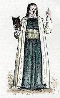 Representation of a theophilantropist priest (colour engraving) Representation of a theophilantropist priest (colour engraving)