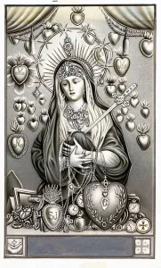 Representation of the Virgin of Pain, mater dolorosa, early 20th century (print) Representation of the Virgin of Pain, mater dolorosa, early 20th century (print)