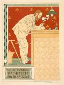 Reproduction of a poster advertising the architectural practice of Paul Hankar Reproduction of a poster advertising the architectural practice of Paul Hankar