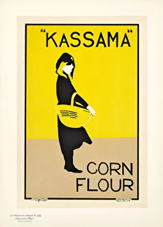 English Text Gallery: Reproduction of a poster advertising Kassama Corn Flour, 1895-1899 (colour lithograph)