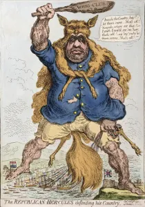The Republican-Hercules Defending his Country, published by Hannah Humphrey in 1797 The Republican-Hercules Defending his Country, published by Hannah Humphrey in 1797
