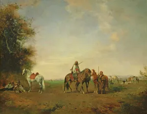 Resting place of the Arab horsemen on the plain, 1870 Resting place of the Arab horsemen on the plain, 1870