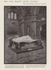 The last resting place of Queen Victoria at Frogmore (litho) The last resting place of Queen Victoria at Frogmore (litho)