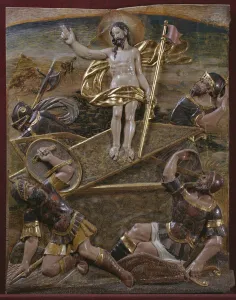 Resurrection, detail of a Renaissance altarpiece (painted and gilded wood) Resurrection, detail of a Renaissance altarpiece (painted and gilded wood)