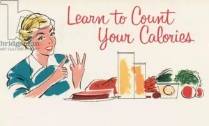 Retro Food: Counting Calories, 1957 (screen print) Retro Food: Counting Calories, 1957 (screen print)