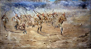 British Empire Collection: Return of the Fore and Aft, Gloucestershire Regiment advancing to the attack
