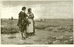 The Return of the Mayflower to England (engraving) The Return of the Mayflower to England (engraving)
