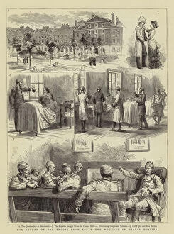 Anglo Egyptian War Gallery: The Return of the Troops from Egypt, the Wounded in Haslar Hospital (engraving)