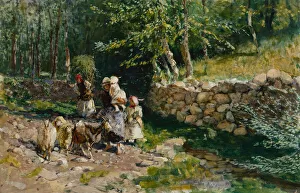 Returning from the Market, 1896 (oil on wood) Returning from the Market, 1896 (oil on wood)