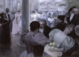 Reunion im Kurhaus (Ball in the Spa House), 1894 (watercolour)
