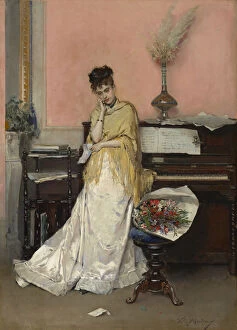 Thoughtful Collection: Reverie - The Letter, 1870s (oil on panel)