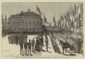 Third Anglo Ashanti War Gallery: Review of the Ashantee Naval Brigade, Her Majesty passing down the Ranks (engraving)