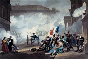 Revolution of 1830: A student of the Ecole Polytechnique seized a piece of cannon during the capture of