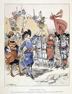The revolution of 1953: the battalion of female supremacy arriving at the barricades - in The revolution of 1953: the battalion of female supremacy arriving at the barricades - in