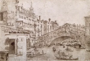 The Rialto Bridge, Venice (pen & brown ink on paper) The Rialto Bridge, Venice (pen & brown ink on paper)