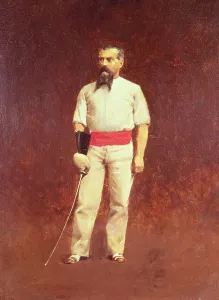 Richard Burton (1821-90) in Fencing Dress, 1889 (oil on canvas) Richard Burton (1821-90) in Fencing Dress, 1889 (oil on canvas)